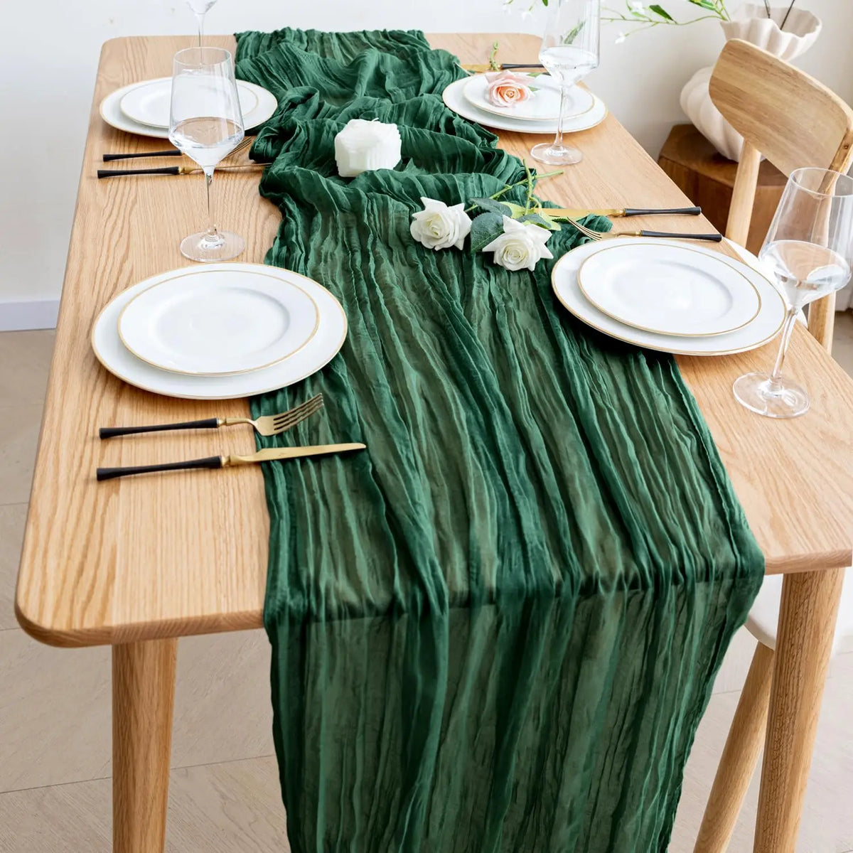 serviettes table vert olive crêpe modernes élégantes pack pièces transparentes occasion fête mariage