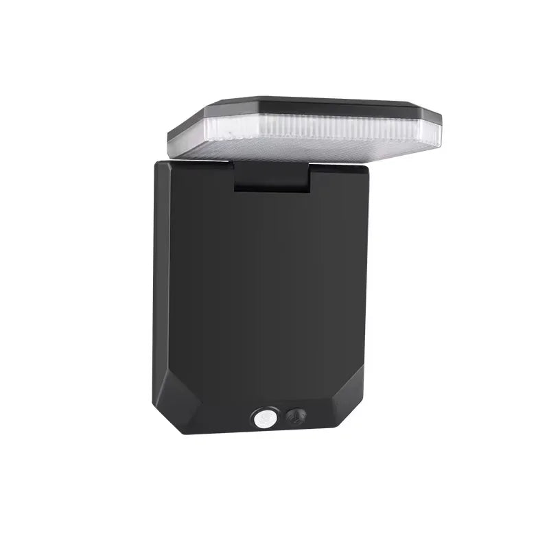lampe solaire murale noire blanche moderne détecteur mouvement ip65 led autonomie panneau solaire contemporaine