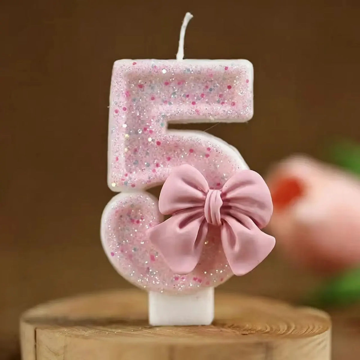 décoration anniversaire fille bougie chiffre rose pailletée brillante festive numérotée