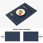 Napperons en cuir PU rectangulaires verts utilisés comme sous-verres