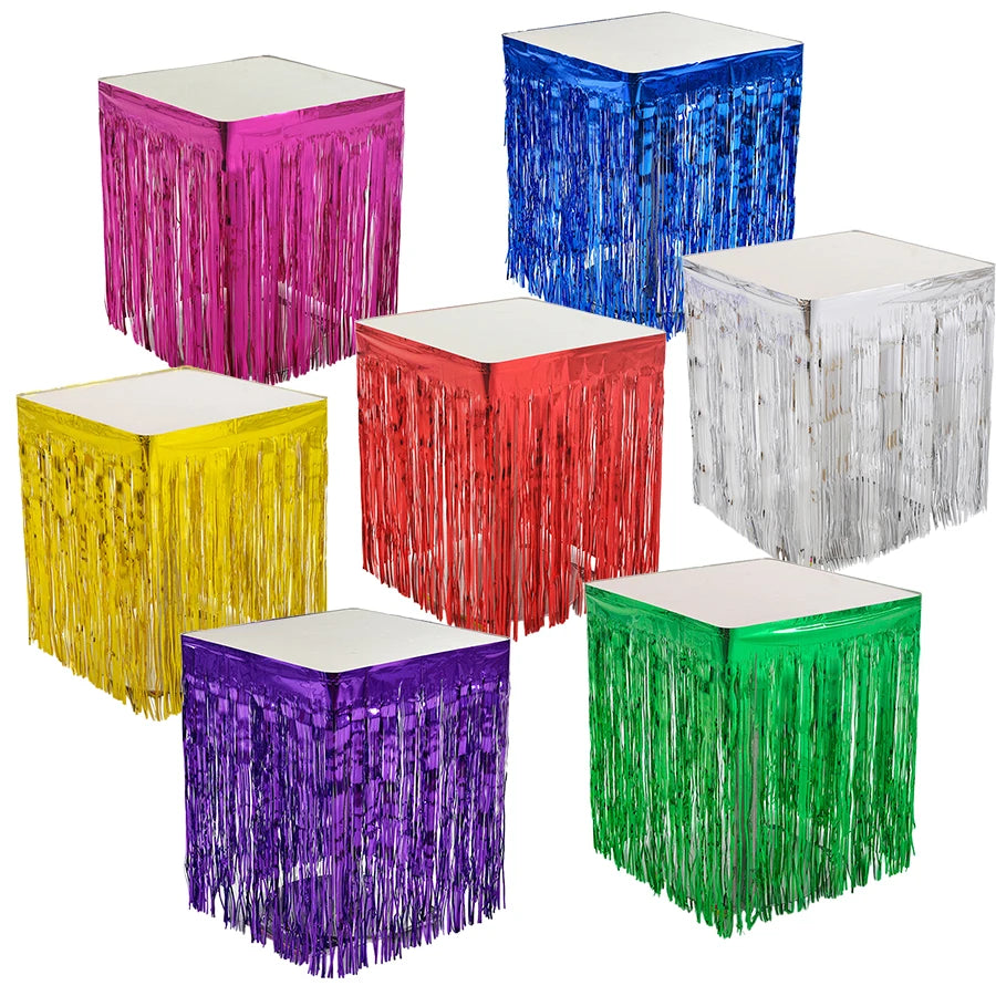 rideau franges violet bleu rouge mariage fête anniversaire décoratif transparent opale doré