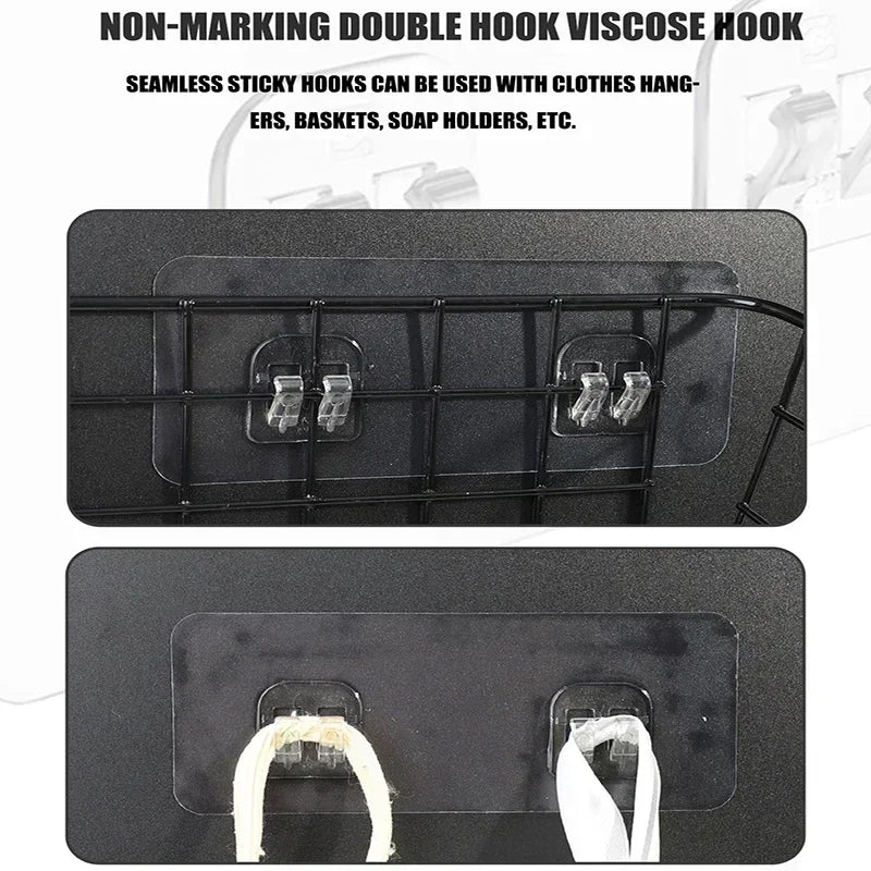 organisateur cuisine transparent moderne double crochet auto adhésif 6x14cm 6.7x6.7cm pack varié