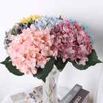 bouquet hydrangeas artificiels soie rose jaune gris bleu violet blanc moderne decoration mariage