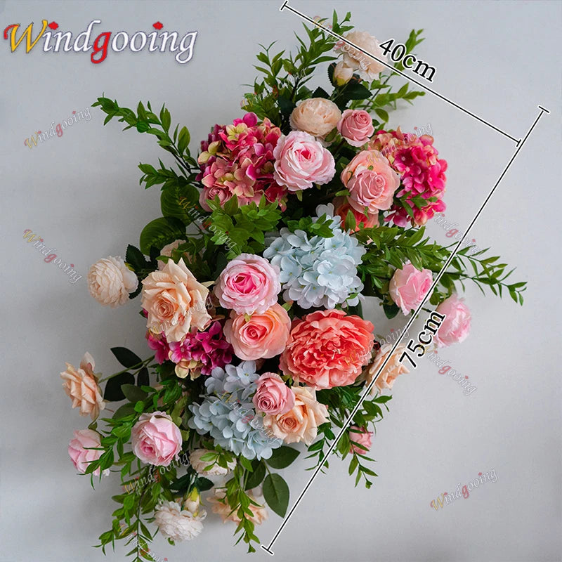 bouquets fleurs artificielles rose romantique arches intérieures décoration mariage anniversaire fêtes