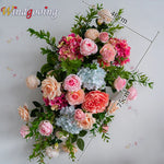 bouquets fleurs artificielles rose romantique arches intérieures décoration mariage anniversaire fêtes