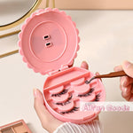 organisateur pinceaux cils artificiels dentelle élégant rose blanc bleu clair portable maquillage cosmétiquesABS
