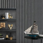 panneaux decoratifs autoadhesifs rayures horizontales gris noirs modernes 40cm large 3m 5m 10m