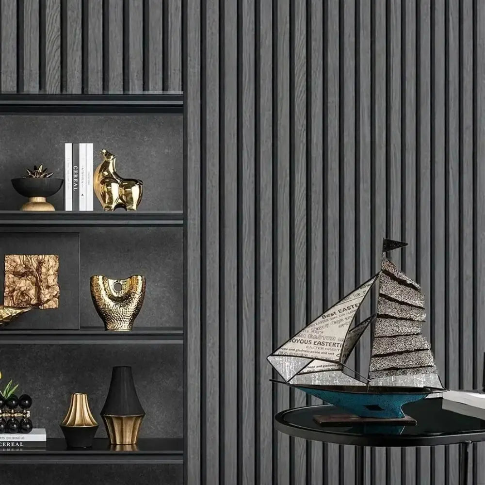 panneaux decoratifs autoadhesifs rayures horizontales gris noirs modernes 40cm large 3m 5m 10m