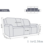 housse canapé inclinable fauteuil polyester lavable moderne élastique gris foncé doux poche rangement summer