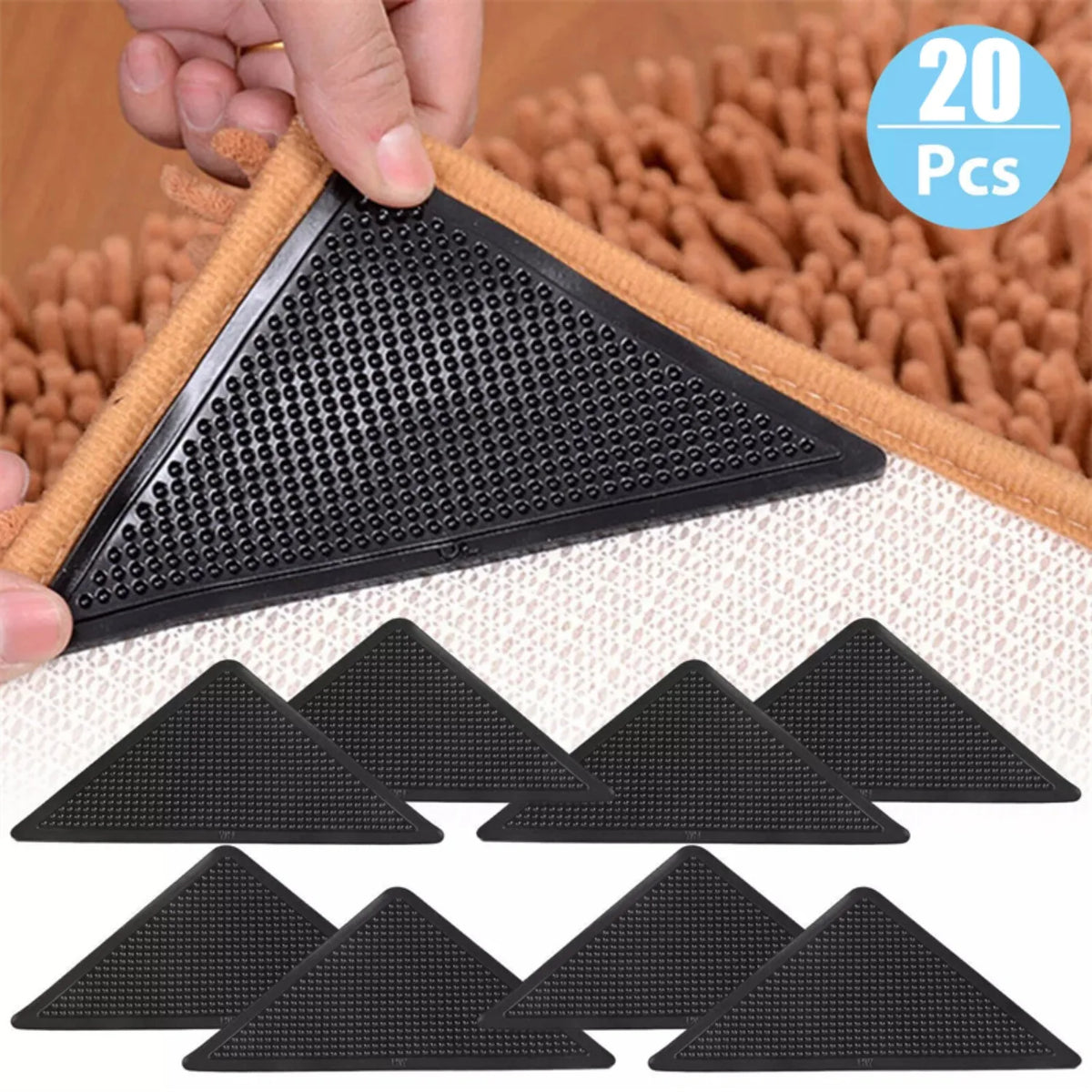 protections anti dérapantes tapis adhésives triangles texturées noir beige blanc orange gris intérieur utilitaires