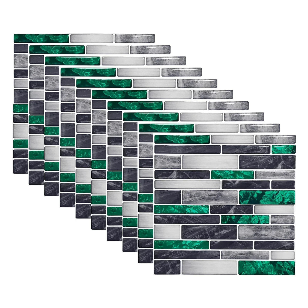 autocollants muraux marbre bleu gris blanc modernes 10 pièces 10cm 10cm imperméables self adhésifs