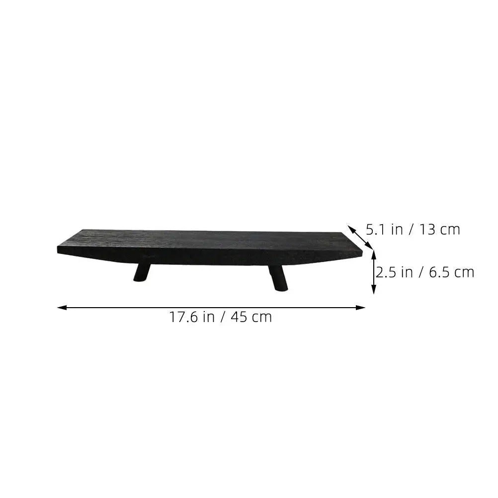 support rangement bois noir moderne trois pieds élégant présentoir fruits étagère cuisine minimaliste