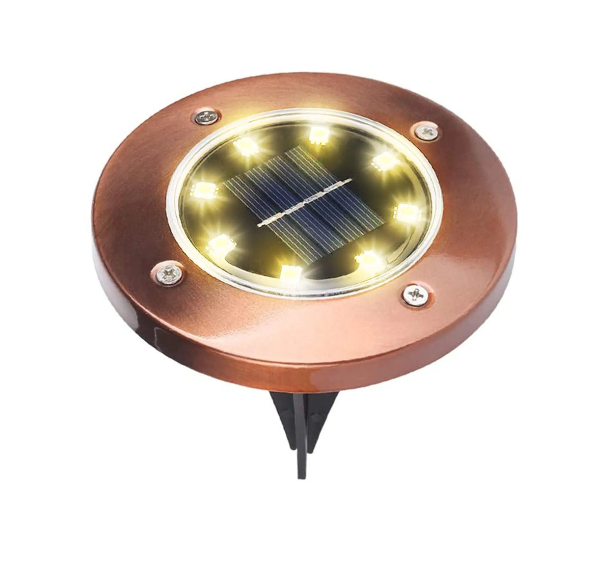 luminaire solaire cuivre moderne led autonomes jardin ip65 abs rechargeableextérieur