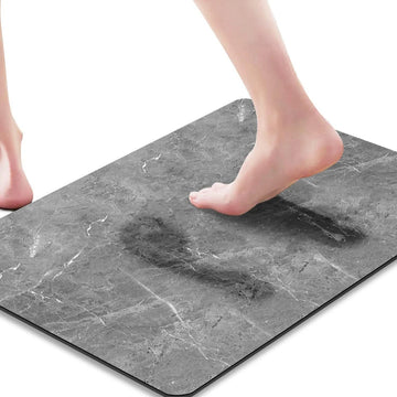 tapis bain antidérapant moderne gris noir marron clair imprimé marbré minimaliste