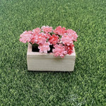 miniature plante artificielle pot bois fleur violet rose jaune bleu