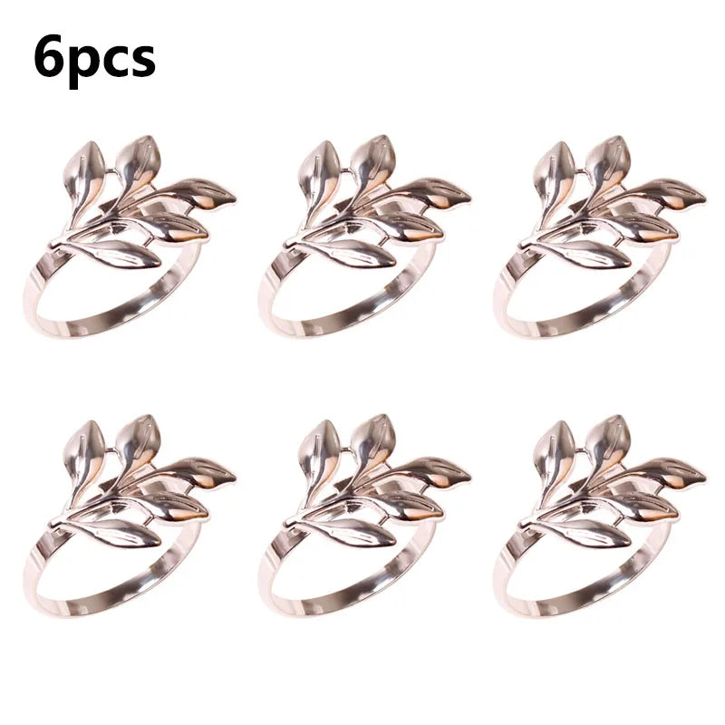 anneaux serviette feuilles or argent rose gold moderne élégants décoration table mariage noël