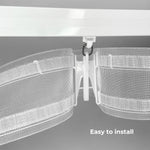 rideaux blancs rubans fins clips modernes accessoires voilages polonais fixations plastique haute qualité