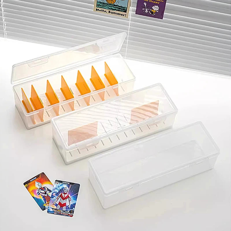 boîte rangement cartes transparente séparateurs réglables poignées moderne réutilisable respectueuse environnement articles divers organiser
