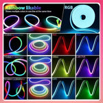 ruban led néon multicolore 24v bluetooth télécommande moderne clips mural 10m 15m 20m adaptateur