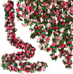guirlande artificielle roses blanches vertes mariage décoration intérieure diy fleurs feuilles adhésif floral