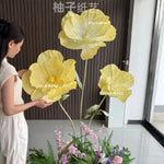 décoration mariage fleurs artificielles papier bleu rose violet jaune extérieur champêtre