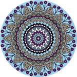 tapis rond boho mandala multicolore floral deco moderne salon chambreextérieur 80x80cm 120x120cm