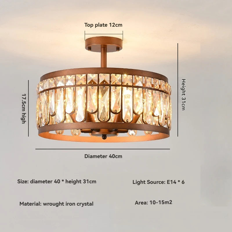 lampe cristal bronze moderne élégante lumière chaude neutre transparent chambre salon