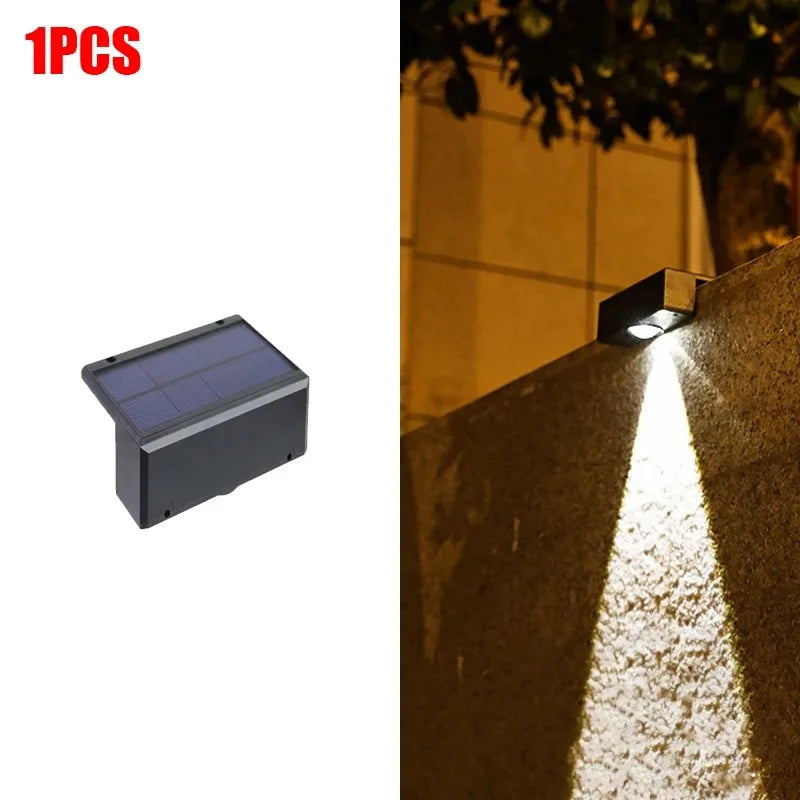 lampe murale solaire étanche ip65 led moderne noir blanc doré minimalistesextérieur