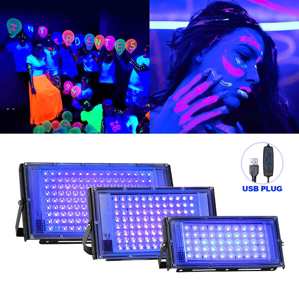projecteur led bleu rechargeable 50w 100w 150w ajustable clips usb moderne