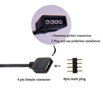 câble splitter led noir connecteurs multiples 5050 3528 header rgb 24v 1to4ways