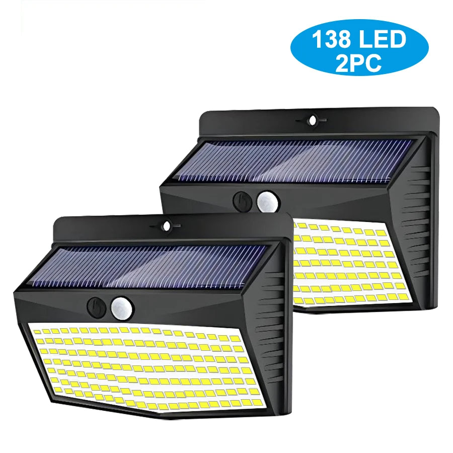 lumière solaire led 176 diodes capteur mouvement moderne jardin sécurité