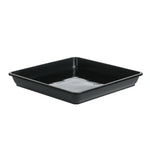 plateau carré récupération eau plastique noir moderne 12x12cm 15x15cm 18x18cm 22x22cm 25x25cm