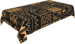 nappe rectangulaire géométrique moderne noire orange réutilisable polyester table manger festive vacances