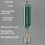 distributeur savon liquide blanc vert moderne adhésif salle bain minimaliste rond matériau plastique 450ml