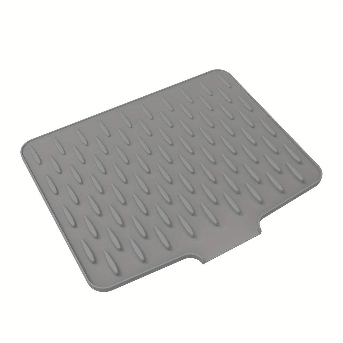 tapis drainage cuisine silicone gris moderne rayures diagonales opaques facile nettoyage drainintégrée gain place