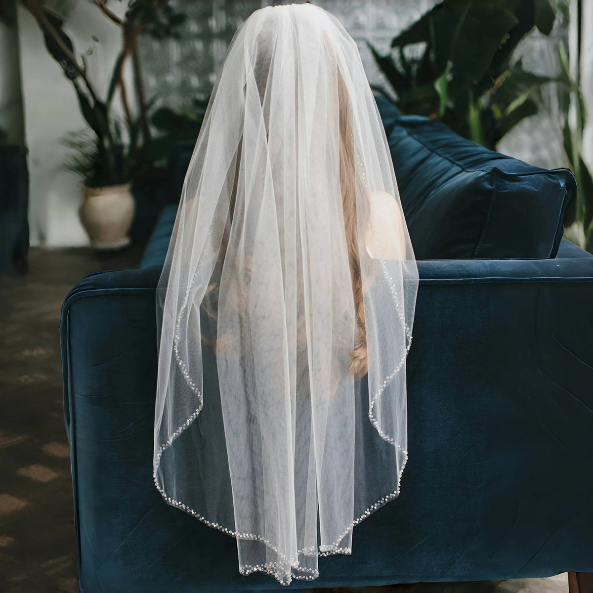 voile mariée blanc bord transparent classique peigne métallique