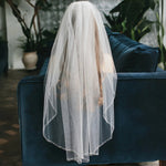 voile mariée blanc bord transparent classique peigne métallique
