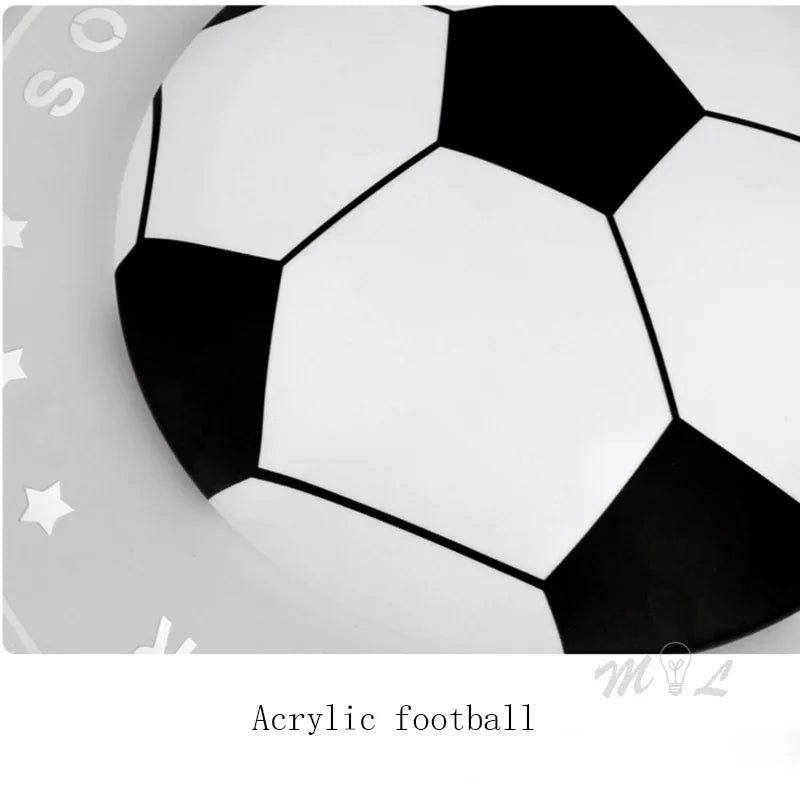 plafonniers football moderne led acrylique hexagones noirs blancs opaques chambre salon