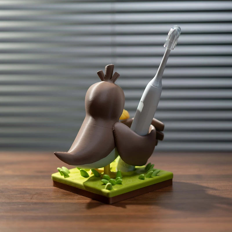 support brosse dents électrique pokémon farfetch'd cartoon enfantin marron beige jaune vert ornement salle