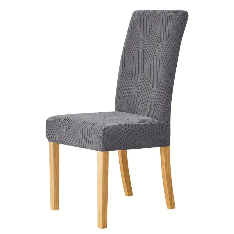housse chaise salle manger extensible grise motif carre moderne cuisine