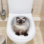 toilettes chat blancs adhésifs animaux moderne salle bains couverture imprimée bricolage
