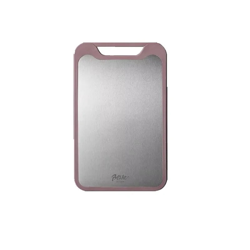 plaque découpe rectangulaire acier inoxydable plastique vert clair gris moderne poignées