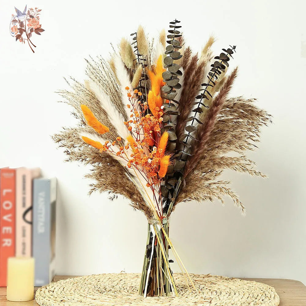 bouquets fleurs séchées boho anniversaire baby shower décoration intérieure mariage festive