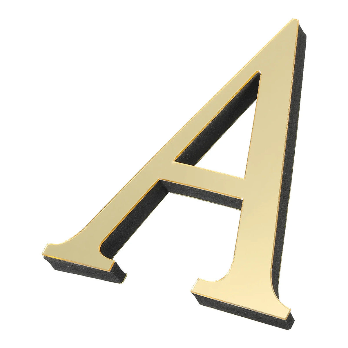 sticker adhésif 3d or clair moderne lettre alphabet mural décoration maison festive 10cm
