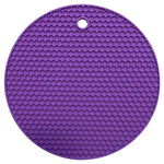 tapis table silicone moderne hexagones antidérapant résistant chaleur plat antidérapant multicolore vert violet bleu