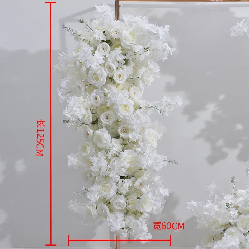 arche fleurs artificielles blanches décoration moderne mariage intérieur soie 120cm 60cm
