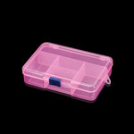 boîte rangement bijoux transparente rose bleu violet poignée compartiments plastique moderne pratique