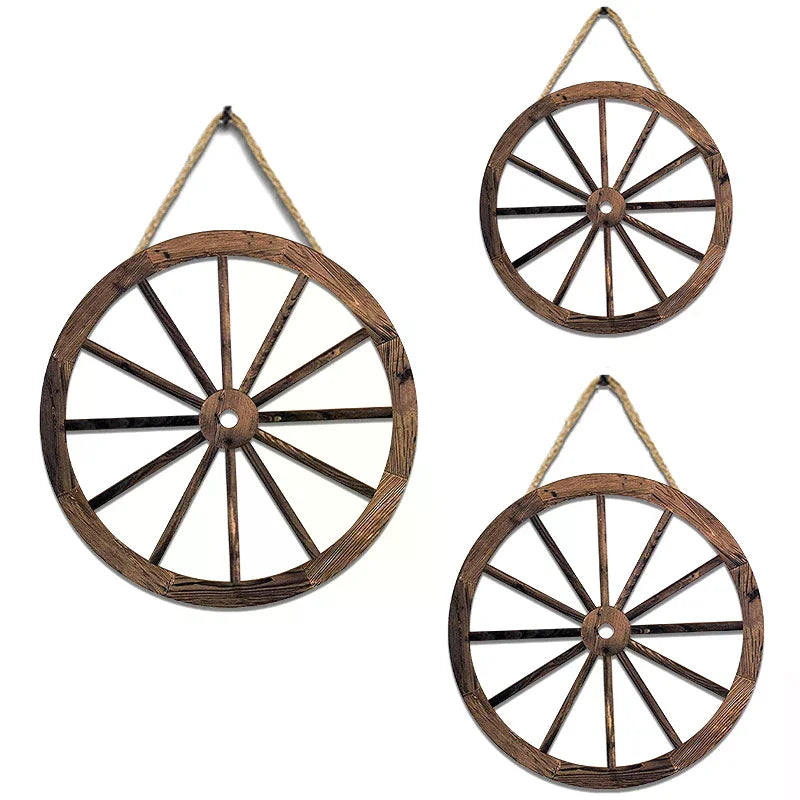 décoration murale bois rustique vintage marron clair rayons symétriques 30cm 25cm 20cm