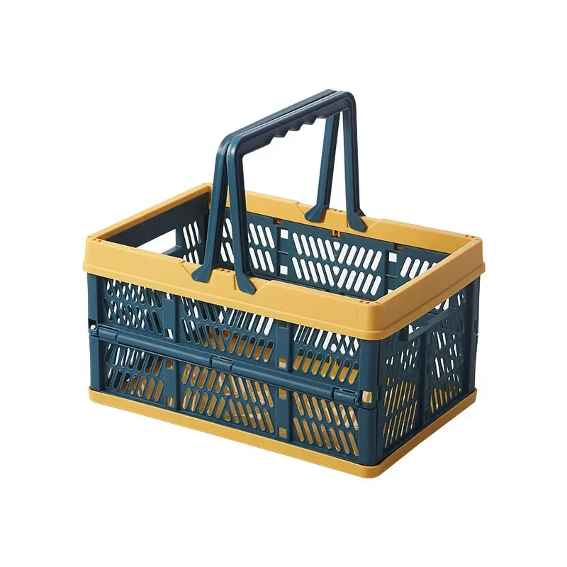 panier pliable rangement stockage vert bleu moderne utilisation multiple respectueux environnement pliables empilables organisateur