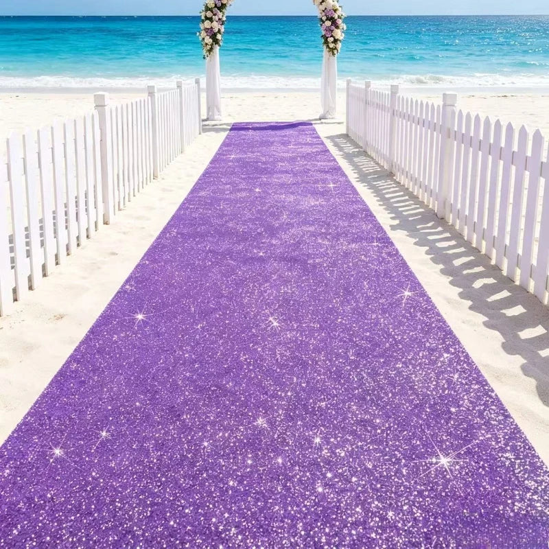 tapis pailleté violet moderne tapis sol tringles cordons mariage fête jardin festival cérémonieextérieurintérieur